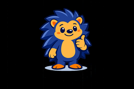ClearPass hedgehog mascot giving a thumbs up